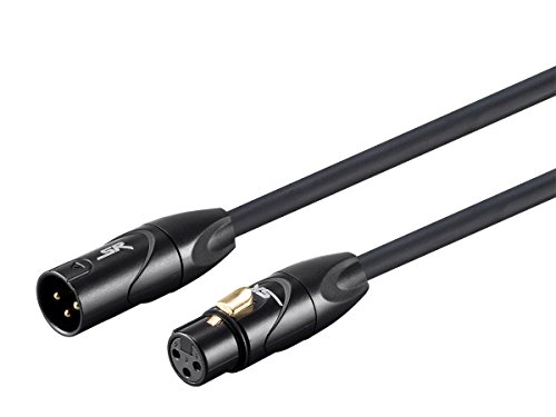 Monoprice Cabo XLR macho para XLR fêmea [microfone e interconexão] - 3 metros | Banhado a ouro, 16 A