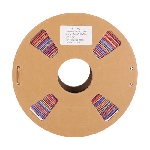 Filament PLA de soie 1.75 mm Zerodis fil 3 en 1 rouge or bleu sans blocage impression 3D