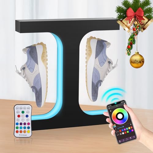 Meticuloso Levitating Shoe Display Stand, Hanging Shoe Rack LED Floating Shoe Display, for Shoe Weight <550g Magnetic Levitating Sneaker Stand for Shoes Collectors Advertising Exhibition Shoe by Meticuloso - Used condition - US$125.61