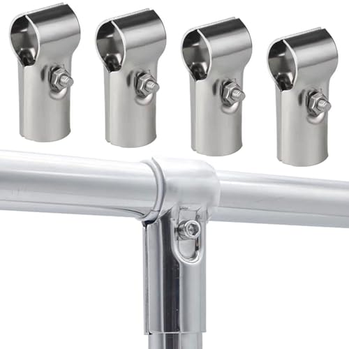 JDCMEI 4 Piezas T Tubería Abrazadera Conector, 25mm Abrazaderas en T de Acero Inoxidable, Estructural Tubería Conector, Cadena Enlace Valla Abrazadera para Valla y Suministros Domésticos