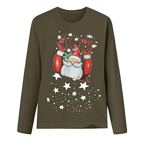 Amikadom Moletom feminino casual para outono e inverno com gola redonda e manga comprida para mulher