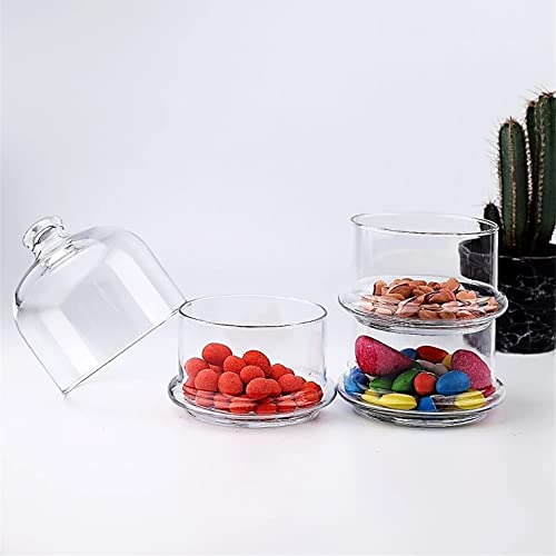 Ums 3-Tier Glass Stackable Jar - Clear Apothecary Jars With Lid - Storage Container For Food, Candy, Biscuit, Cookie, Kitchen And Bathroom Organizer, Glass Pantry Jars #TOP4