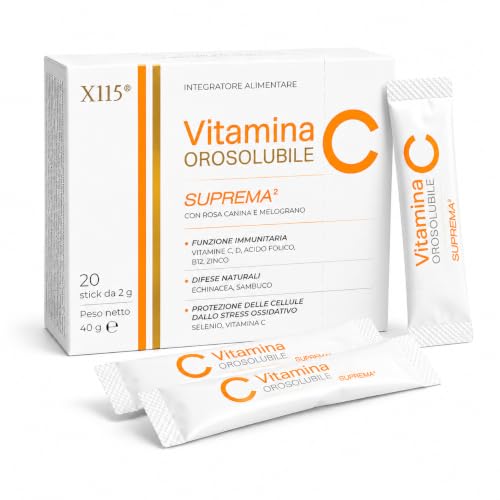 X115 Vitamina C Suprema² Orosolubile | Difese ed Energia | 20 Stick da 2 g