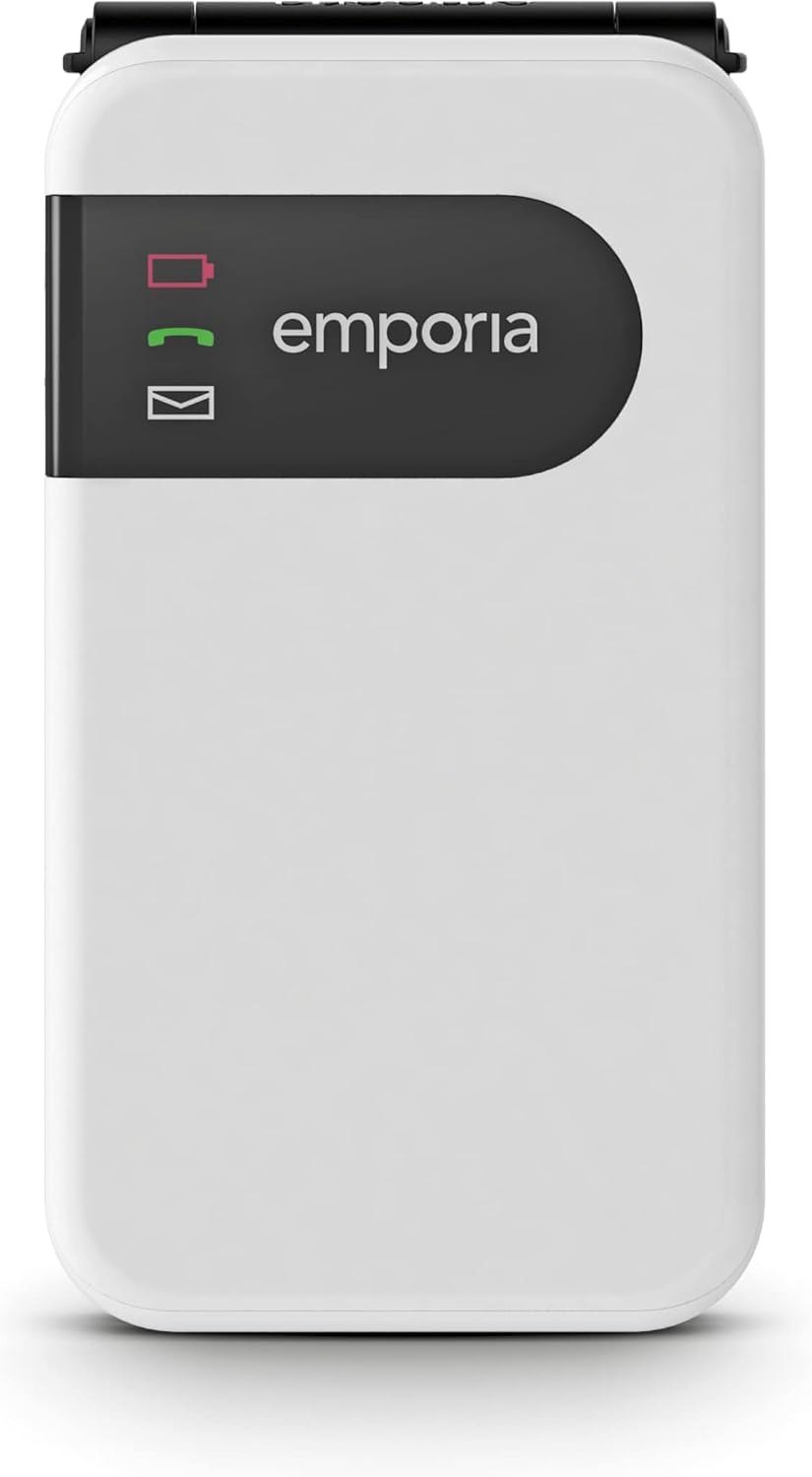 Emporia SIMPLICITYglam.4G telefon komórkowy dla seniorów bez umowy, składany telefon komórkowy z dużymi przyciskami, przycisk alarmowy, kolorowy wyświetlacz 2,8", wysoka głośność, wolt, 3 przyciski