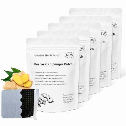 125 Pcs Ginger Patch Self-Heating Hot Compress for Shoulder Neck & Knee - Porous design more Breathable & Comfort - Great for Elderly & Manual Workers Daily Relaxation & Wellness - Long Lasting Warmth
