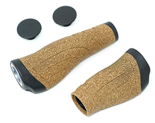 ergonomische Fahrradgriffe Gel + Kork braun/schwarz Fahrrad Lenkergriffe...