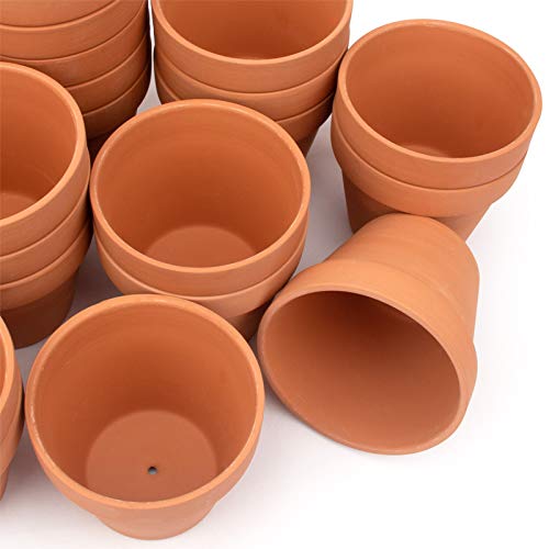BLQH [26 Pack] 4" Planter Nursery Pots Terracotta Pot Clay Pots Clay Ceramic Pottery Cactus Flower Pots Succulent Nursery Pots Garden Terra Cotta Pots with Drainage Hole (4") by BLQH - Used condition - US$31.33
