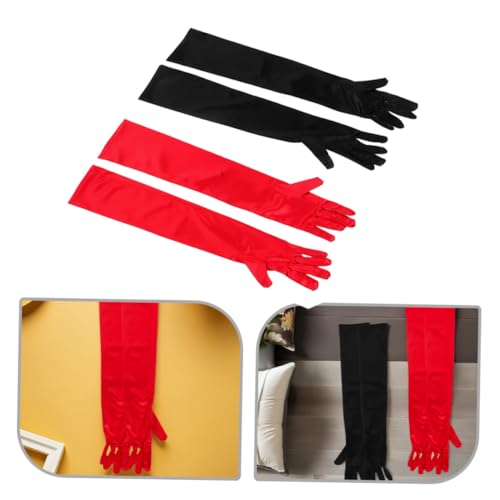 Guantes de satén estilo ópera con acabado elegante y textura sedosa para vestidos de novia 3