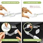 SKYLA HOMES Baby Locks (8-Pack) Child Safety Cabinet Proofing - Safe Quick and Easy 3M Adhesive Cabinet Drawer Door Latches No Screws & Magnets Multi-Purpose for Furniture Kitchen Ovens Toilet Seats - Image 3