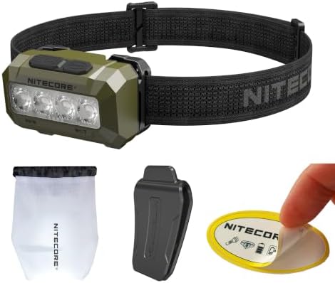 Nitecore HA19 600 Lumen 2xAA Camping Headlamp with White & RGB Lighting (Green)