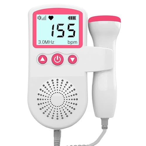 Fetal Doppler Baby Heartbeat Monitor for Pregnancy, 3.0MHz Prenatal Fetal Heart Rate Monitor with LCD Display, Portable Home Baby Heart Monitor with Built-in Speaker