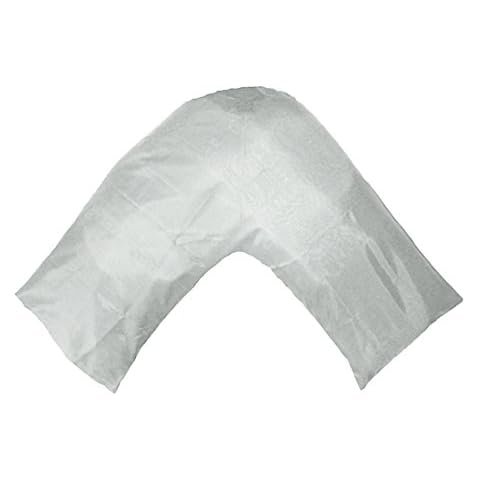 Gyulin New Silky Soft Satin V Shaped / Tri / Boomerang Standard Pillow Case Cushion Cover Multiple Colors (V Shaped Pillowcase, Silver) Cover