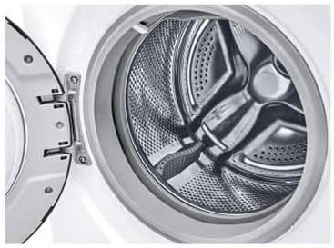 בְּתוֹך view of the LG washing machine's stainless steel drum