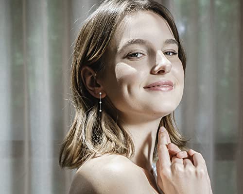 Sterling Silver Drop Dangle Earrings For Women Moissanite Diamond Earring Hypoallergenic Piercing Earring Anniversary Birthday Graduation Christmas Gifts For Her Women Wife Girlfriend #TOP2