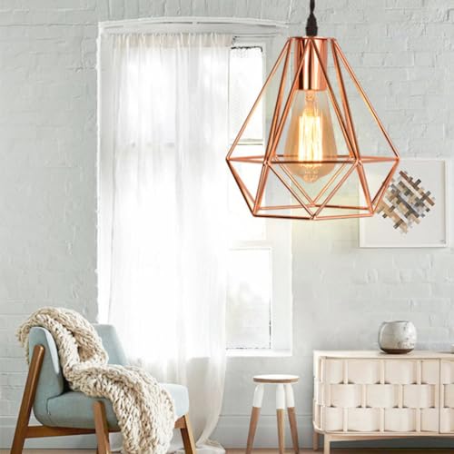 Lámpara colgante de metal industrial nórdica minimalista de una sola cabeza para techo de dormitorio 5