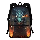 Amzbeauty Mochila infantil de animais para escola, ensino fundamental, meninos e meninas, bolso frontal, Dinossauro de dragão legal, One_Size, Mochilas Daypack