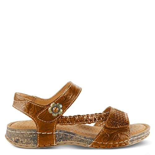 Image of Spring Step L'Artiste womens Popular | Hand-painted leather upper with hook and loop straps, padded microfiber insole, polyurethane outsole, and 1.25 in heel