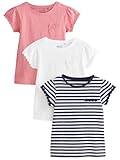 NEXT Mädchen 3er-Pack T-Shirts mit Gänseblümchenbesatz Blue/Pink/White 116