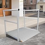 LIEKUMM Ramps for Wheelchairs with Handrails, Extra-Wide 91 cm, Rust-Proof Aluminium Alloy. 300 kg Capacity Wheelchair Ramps for Home Steps, Doorways, Curb, Wheelchair & Mobility Scooter Ramps