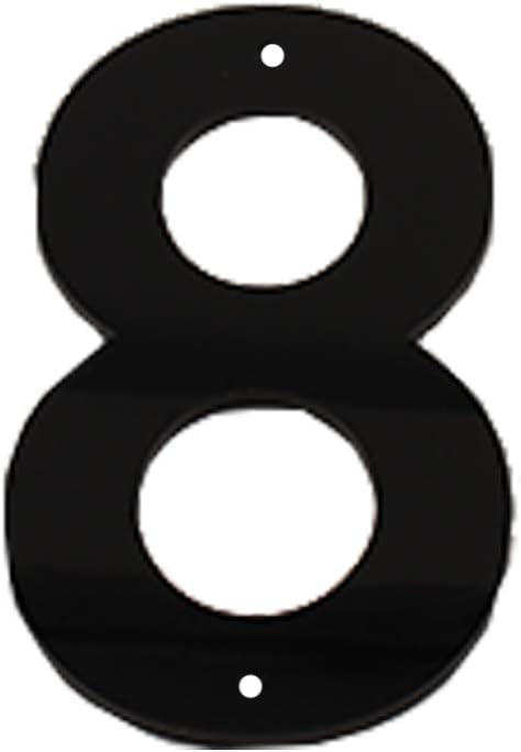 House Number Sign 6 Inch (15 cm) Large Modern Acrylic Plastic Door Numbers, Thick Signage Plaque Self-adhesive & Screws Street Home Address Number Mailbox Numbers, Black [Number 8]