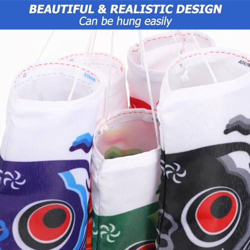 5Pcs Japanese Carp Windsock Set, 15.7 Inch Koinobori Windsock Set, Koinobori Fish Flag Streamer for Outdoor Garden Decor, Koi Fish Wind Sock for Boys Day Izakaya Sushi Bar Patio Yard Decoration by DOITOOL - Image 3