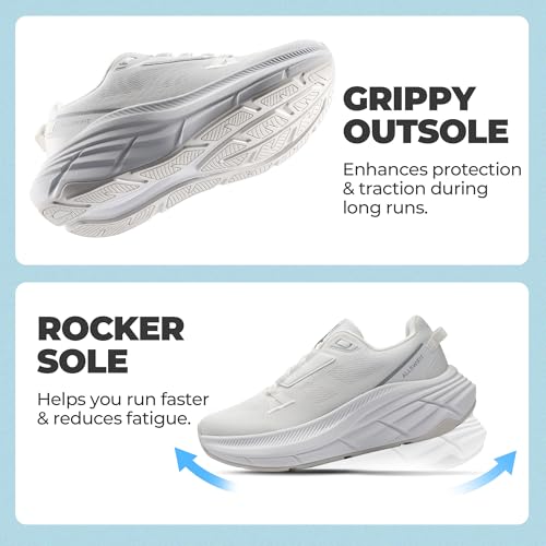 ALLSWIFIT Women's Walking Shoes Cushion Running Tennis Non-Slip Comfortable Workout Gym Athletic Breathable Fashion Sneakers ActiveLite,Size 8,White,AWUMRS2507 by ALLSWIFIT - Used condition - Image 7