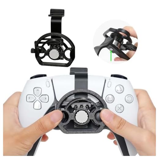 Xhiver Ps-5 Controller Mini Steering Wheel Attachment Racing Game Accessory for DualSense,Enhanced Grip & Control,Ergonomic & Stable Design,Easy Install & Universal Fit for PS-5 Accessories,Black