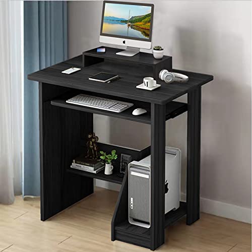 Alisened Home Office Computer Desk With Monitor Stand Keyboard Tray, 29.5 Inch Study Writing Desk Small Pc Laptop Table With Storage Shelves, Modern Workstation For Small Spaces Save Space #TOP4