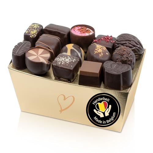 ePralinchen handverarbeitete belgische Luxus-Pralinen | Dark Edition 500g | dunkle Pralinenmischung mit Brownie, Kaffee, Mandeln uvm. | ohne Alkohol | köstliche Schokolade made in Belgium