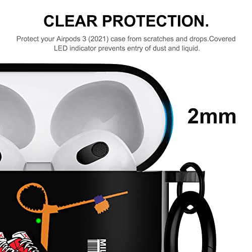 Ejmm For Airpods 3Rd Generation Case, Cool Sports Shoes Design Tpu Protective Accessories Skin With Keychain Compatible With Airpods 3Rd Generation For Men Boys Teen Girls,Black Red Shoes #TOP6