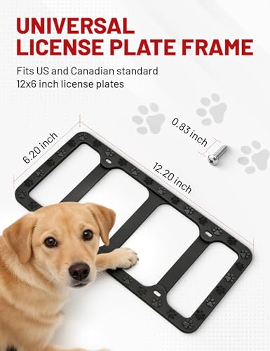 RED WOLF Silicone Paw Print License Plate Frame, Scratch & Rattle Proof Dog Cat Paw License Plate Frame with 3 Drainage Holes, Universal Rubber Car Tag Holder, Custom Gift for Animal Lovers (2 pcs) by RED WOLF - Image 4