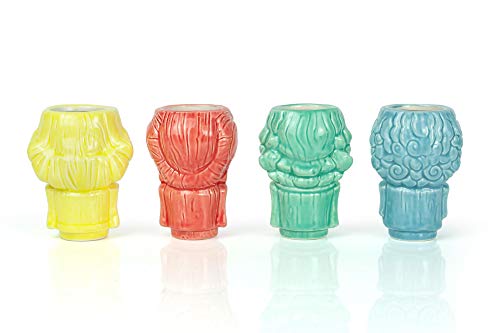 Geeki Tikis The Golden Girls Tiki Muglet Mini 3 Inch Glasses | Official Golden Girls Collectible Mugs Set Of 4 | Includes Dorothy, Blanche, Rose, & Sophia | 2-Ounces Mini Mugs | Toynk Exclusive #TOP2