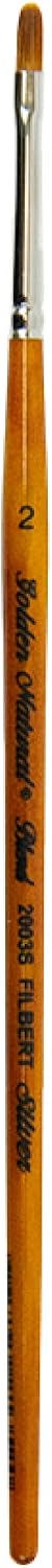 Silver Brush 2003S-6 Golden Natural Hair and Taklon Short Handle Blend Brush, Filbert, Size 6