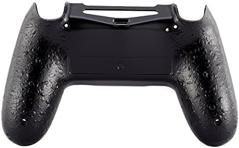 eXtremeRate Textured Black Comfortable Non-Slip Custom Back Housing, 3D Splashing Case Cover, Game Improvement Replacement Bottom Shell Compatible with ps4 Slim Pro Controller JDM-040/050/055 — view 7