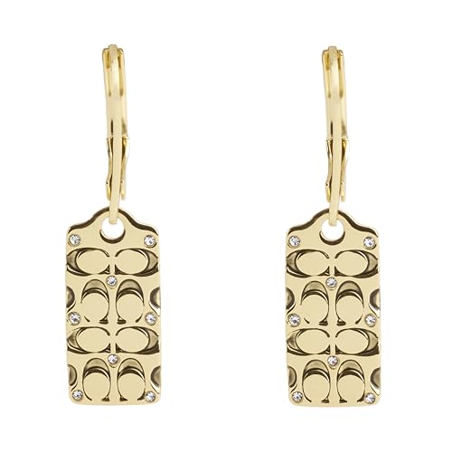 COACH Quilted C Tag Drop Earrings2