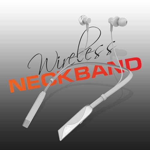 Image of Unix Elite 1 Charm Wireless Neckband | ENC Bluetooth Headset with Voice Changer (4 Modes) | 48H Playtime | Deep Bass | Magnetic Earbuds | Sweat Resistant | Stylish Neckband with Mic (Silver)