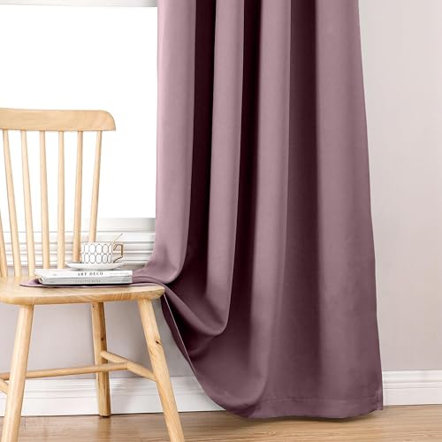 Image of THE LINEN COMPANY Premium Eyelet Door Curtain 6 Feet, Room Darkening Blackout Window Curtain, Lavender