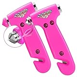 OUCPC 2 Pack Car Safety Hammer for Women, 3-in-1 Emergency Escape Tool with Window Breaker and Seat