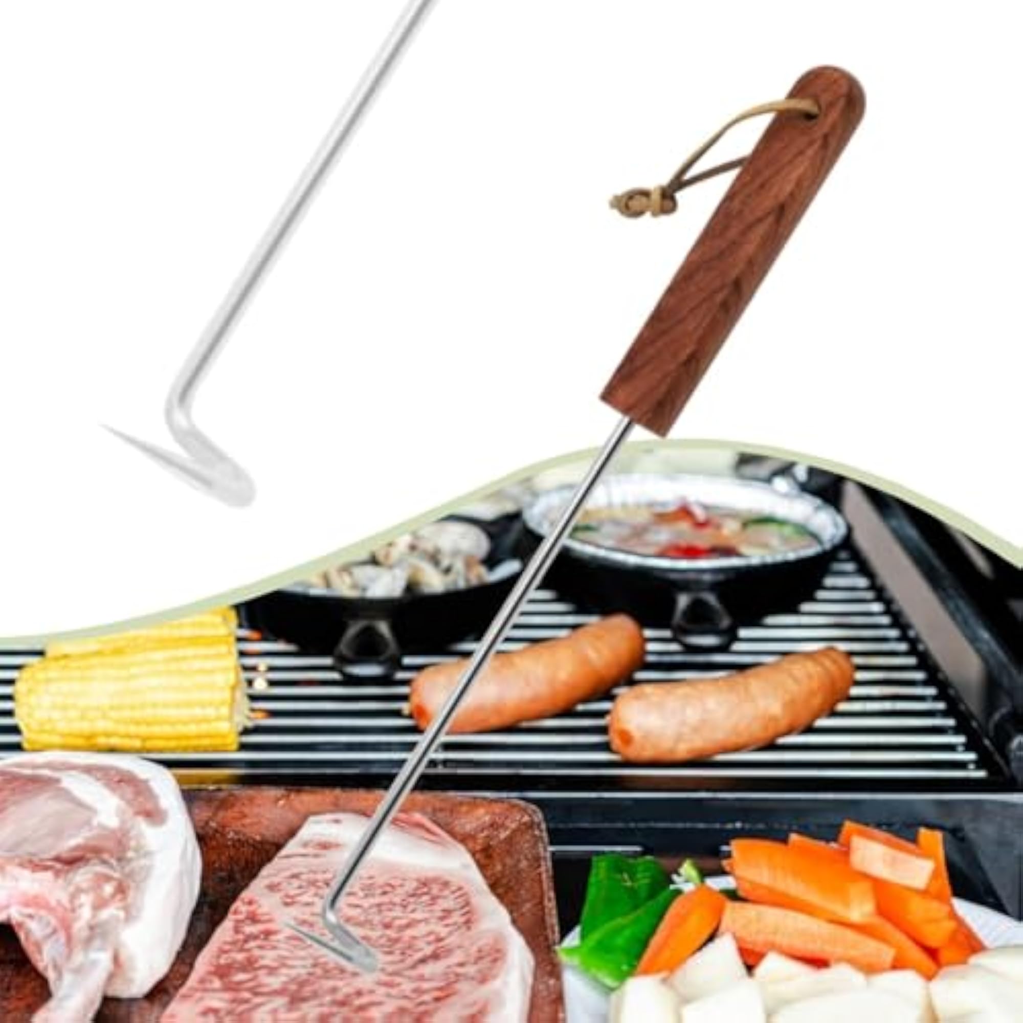 Stainless Steel BBQ Food Flipper for Grilling