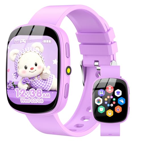 Image of MOONKIDS Kids Smart Watch, Smart Watch for Kids Girls Boys, Features Sleep Tracking, Activity Tracking, 18 Games and Cartoon Wallpapers, Gift for Boys and Girls (Purple)
