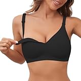 As Fairy Plus Size Nursing Bras for Women Wirefree Supportive Breastfeeding Bralette(Black 2XL)