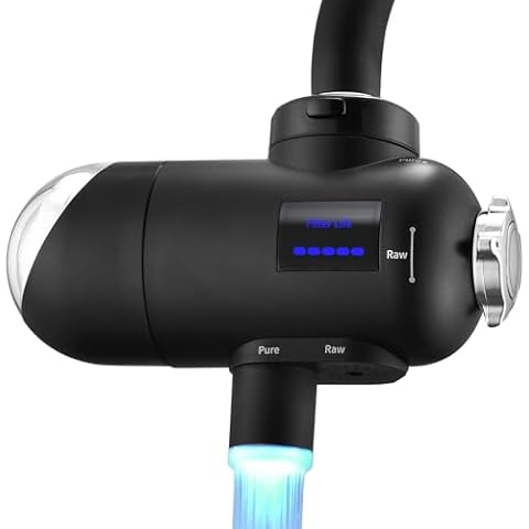 HOMELODY Water Filter for Sink Faucet 3.0 - Upgraded LED Display 3000-4000 Gallon Faucet Mount Water Tap Filter Reduces Lead Chlorine Heavy Metals, Faucet Water Filter Fits Most Standard US Faucets Cover