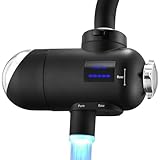HOMELODY Wasserfilter Wasserhahn 3.0 mit LED Anzeige, Wasserfilter Trinkwasser für Küche, entfernt Chlor, Schwermetalle und schlechten Geschmack, 12x Adapter Filter mit Blaulicht (1 Filter enthalten)