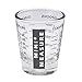 Kolder 13211BLK Mini Measure Heavy Glass, 20-Incremental Measurements Multi-Purpose Liquid and Dry Measuring Shot Glass, Black