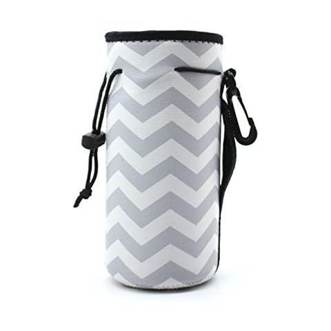 ALEIFLE Water Bottle Carrier,Insulated Neoprene Water Gym Travel bottle Holder Bag Protector Sleeve Case Pouch Cover 0.6L or 0.75L, Great for Stainless Steel and Plastic Bottles (GREY) Cover