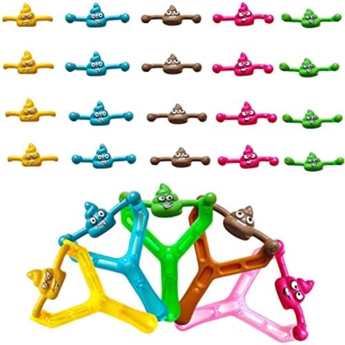 FUZSKWID Party Favors - Pureadee 5Pcs Color Catapult Poo Slingshot Set with 30PCS Poop Bullets - Emoji Poop Toy for Kids and Adults, Perfect Stress Relief Gift