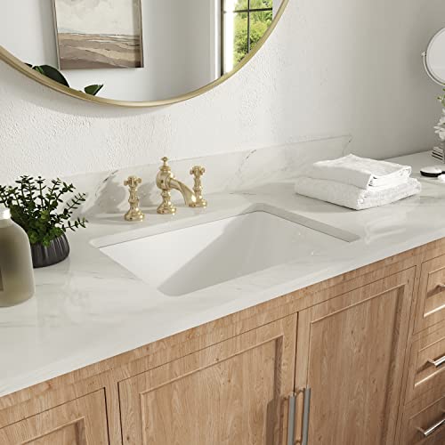 Deervalley Dv-1U306 Ursa Undermount Bathroom Sink, 18'' X 13'' Vessel Sinks Rectangle Undermount Sink Modern White Ceramic Vanity Vessel Sink With Overflow #TOP7
