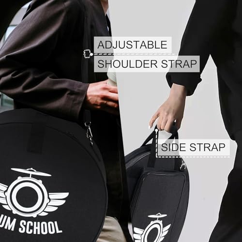 5-pcs Drum Bag Set, Drum Cases Set Padded for 12\" / 13\" / 16\" Tom / 14\" Snare / 22\'\' X 18\" Bass, Carrying Case Travel Gig Bag with Shoulder Strap and Hanlde (Standard) - Thumbnail 4