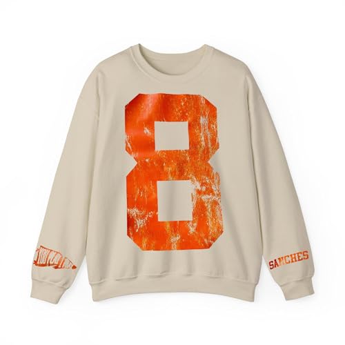 Custom #1 Fan Sweatshirt Sports Sweater Personalized Football Team Number Crew Neck Customize Vintage Letter Shirt Print Game Day T Shirt Retro Gift for Cheer Girls Mom Teen Unisex Varsity Sports Fan