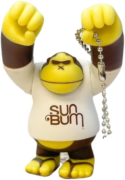 Sun Bum Sonny 3" Figure Key Chain, Brown/Yellow